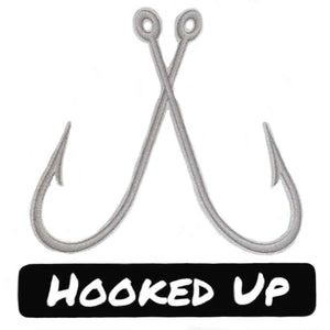 Crossed Fish Hooks Hooked Up Decal