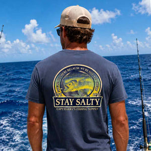 Capt Harry's Midnight L/S Ink Adams Mahi Mahi Cotton Crew T Shirt