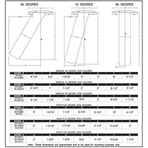 Lee's Flush Mount 0 Degree Medium Rod Holders