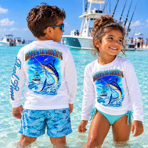 Youth L/S Blue Marlin Catch Performance Shirt UPF50