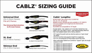 Cablz Zipz Adjustable Eyewear Retainer 16IN Universal Black
