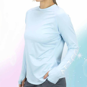Aftco Women's Yurei Air-O Mesh Sky Blue Heather L/S Performance Shirt