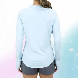 Aftco Women's Yurei Air-O Mesh Sky Blue Heather L/S Performance Shirt