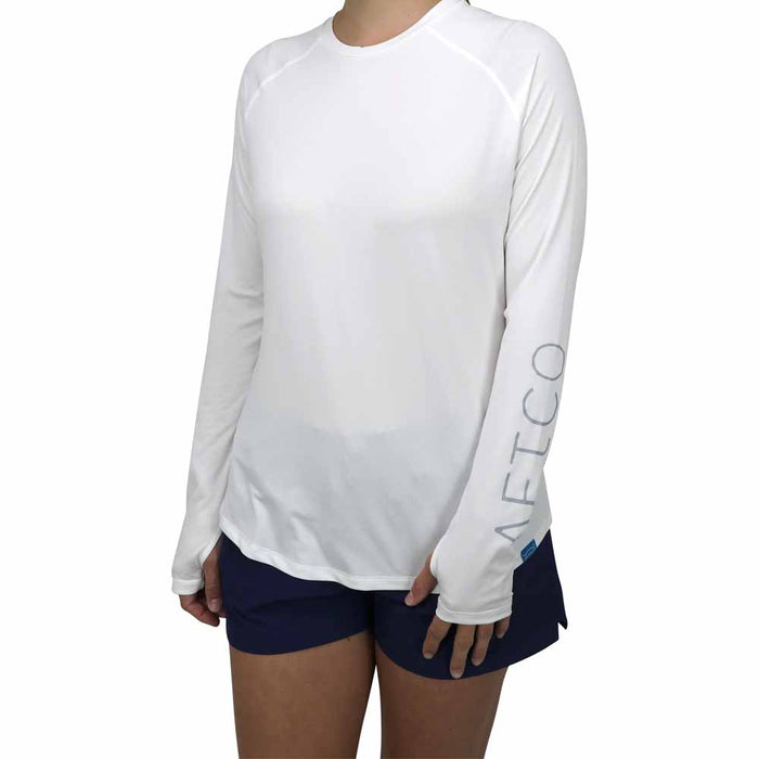 Aftco Women's Yurei Air-O Mesh White L/S Performance Shirt