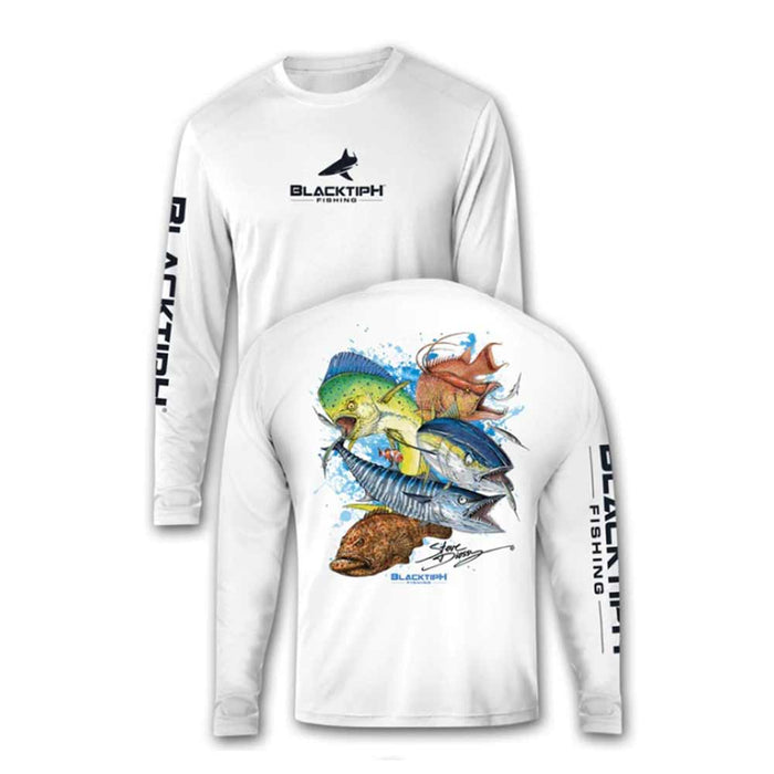Blacktiph Youth Grand Slam White Featuring Steve Diossy Art L/S Performance Shirt