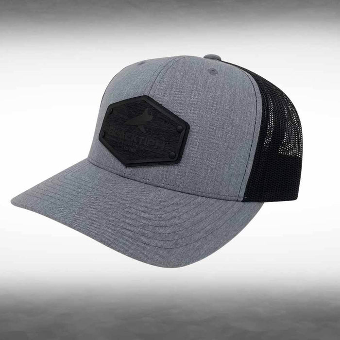 Blacktiph Heather Grey Black Wood Hexagon Patch Snapback Hat