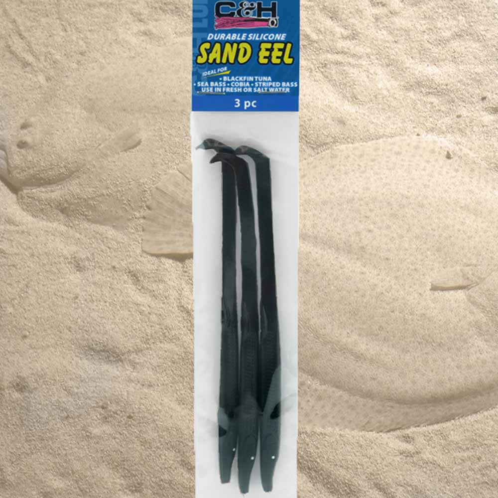C&H Sand Eel Lures 6.75 3pc Black - Capt. Harry's Fishing Supply