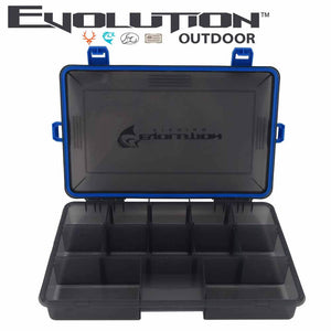 Evolution Outdoor 3600 4-Latch Blue Waterproof Tackle Tray