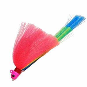 First Light Tackle Chartreuse Head Chartreuse Pink Body Blue Tail Flair Hawk Snook Jig