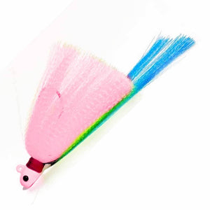 First Light Tackle Pink Head Pink Body Chartreuse Blue Tail Flair Hawk Snook Jig
