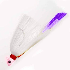 First Light Tackle Pink Head White Body Pink Purple Tail Flair Hawk Snook Jig