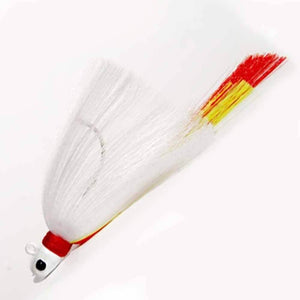 First Light Tackle White Head White Body Chartreuse Red Tail Flair Hawk Snook Jig