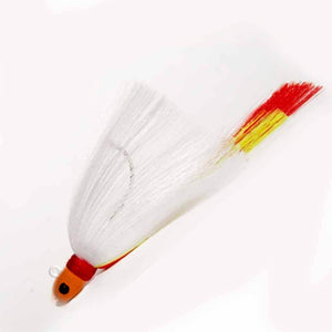 First Light Tackle Orange Head White Body Chartreuse Red Tail Flair Hawk Snook Jig