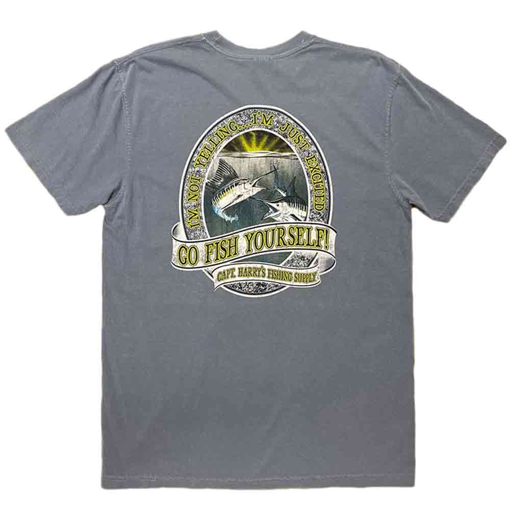 Go Fish Yourself S/S Blue T-Shirt – Capt. Harry's Fishing Supply