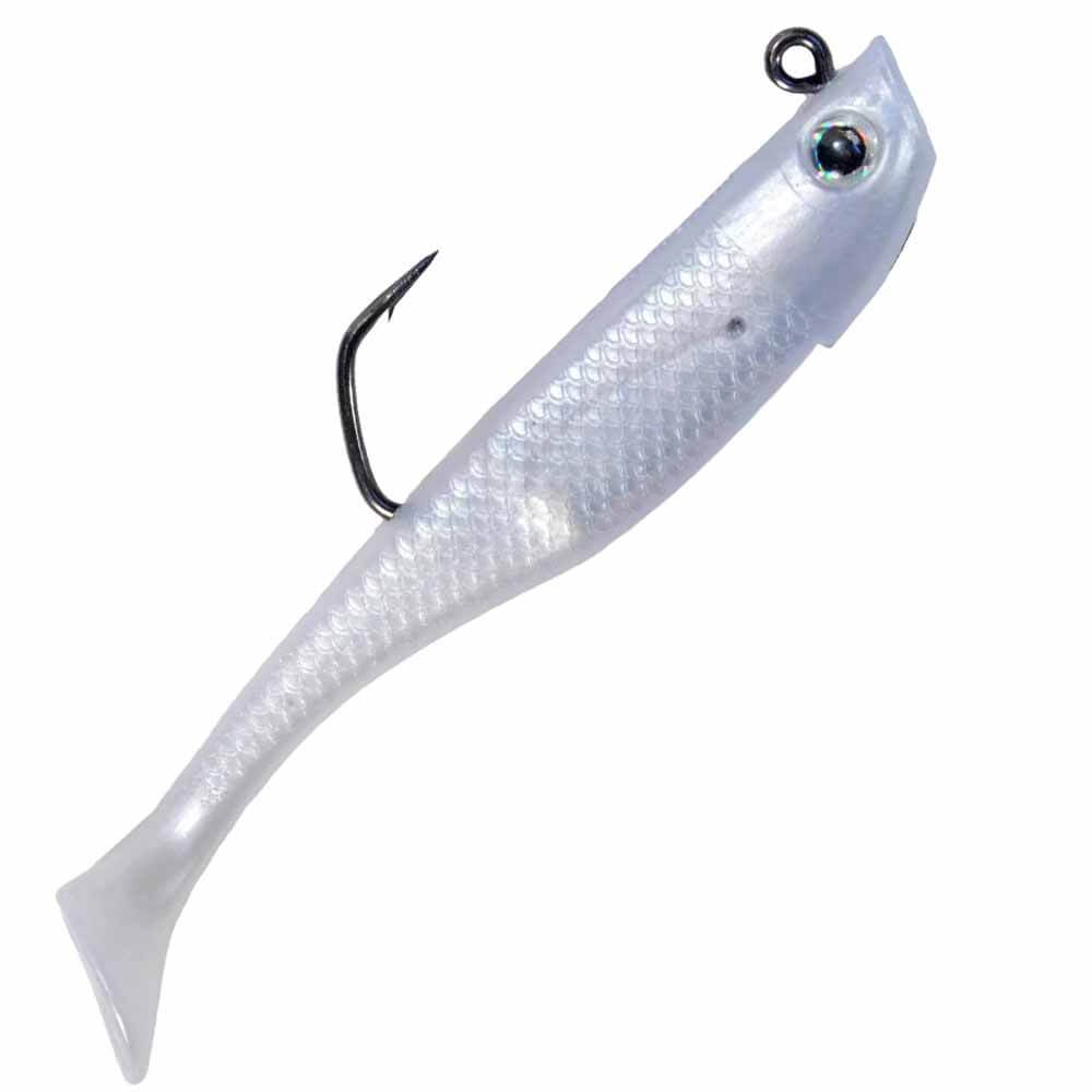 10ct PEARL WHITE 4.8 Paddle Tail SWIMBAITS Bass Fishing Lures Saltwater  Baits