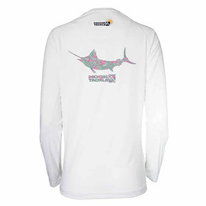 Mermaid Scale Sleeve Shirt - SurfMonkey - Performance Shirts - Fishing Shirt Small / White