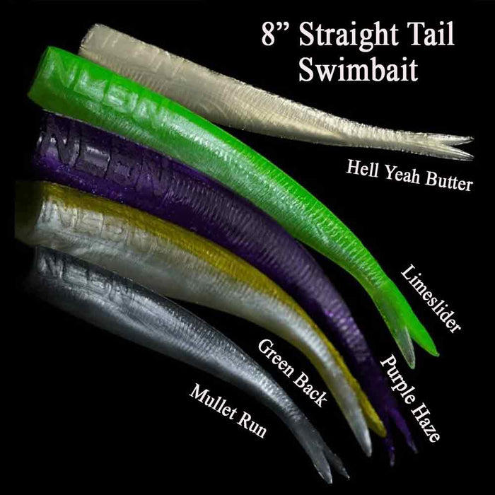 NLBN 8IN Straight Tail Swimbaits 2Pk