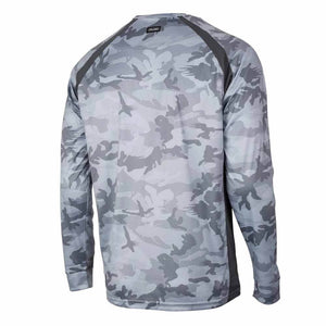 Pelagic Light Grey L/S Fish Camo Vaportek Performance Shirt