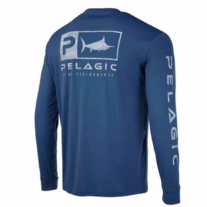 Pelagaic Smokey Blue Aquatek Icon L/S Performance Shirt