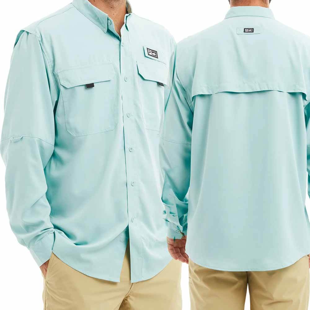 Pelagic Keys LS Fishing Shirt Light Grey / Large