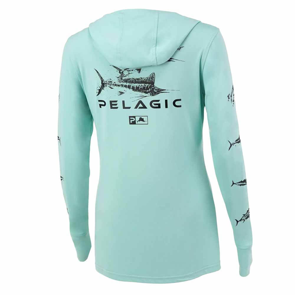 Pelagic Women Fishing Hoodie Shirts Long Sleeve Breathable Fishing Clothing  Face Mask Uv Protection Performance Fishing