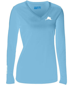 Pelagic LT Blue L/S Women's Solar Performance Shirt