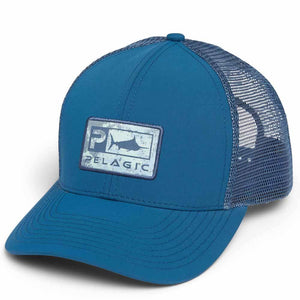 Pelagic Deluxe Gyotaku Trucker Blue Hat