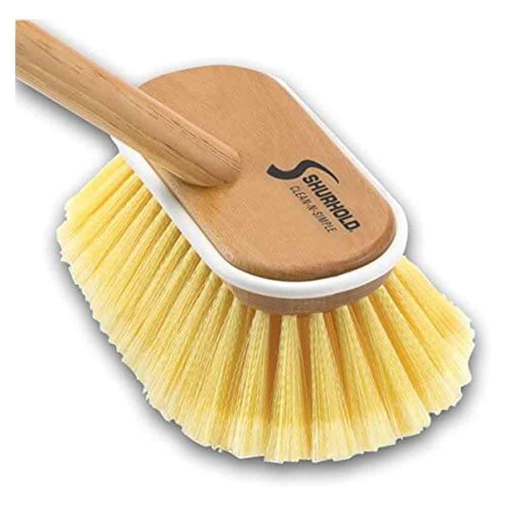 Medium Deck Cleaning Brush with Wooden Handle - Shurhold