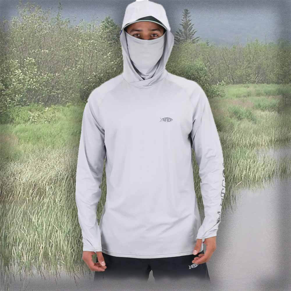 Aftco Light Gray Heather Yurei Air-O Mesh L/S Hooded Performance Shirt –  Capt. Harry's Fishing Supply