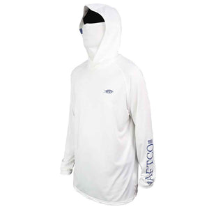 Aftco White Yurei Hooded L/S Performance Shirt