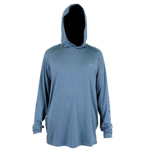 Aftco Space Blue Heather Samurai 2 L/S Hooded Performance Shirt
