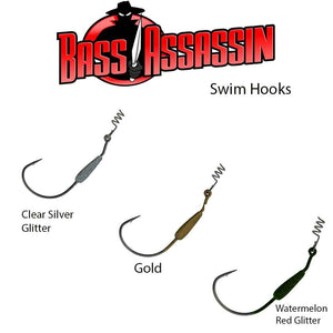 Bass Assassin 3/16OZ 3/0 Swim Hooks 3Pk