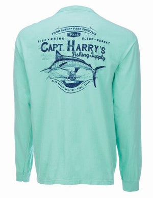 Capt. Harry's Burly Marlin Long Sleeve T-Shirt in Island Reef