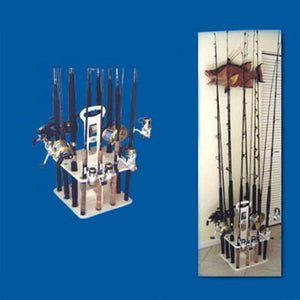 Deep Blue Marine Products V-12 Polymer Rod Rack Holds Up To 14 Rods And Reels W/2 Fly Rod Tube Holes