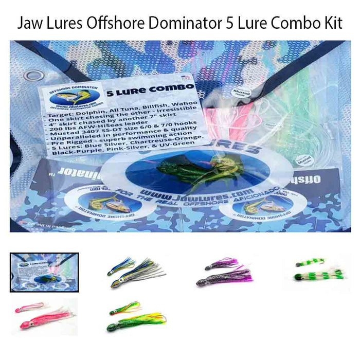 Jaw Lure Offshore Dominator 5Pk Rigged Lure Kit