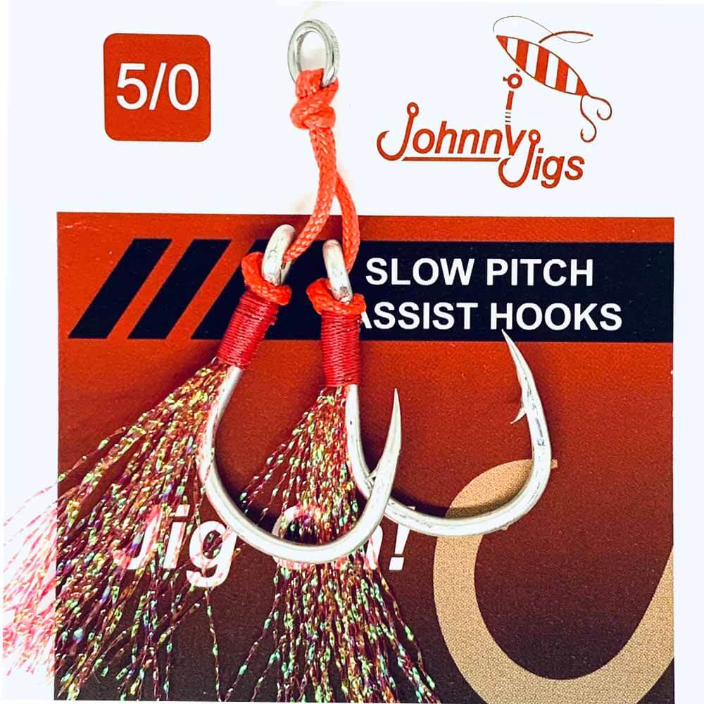 Johnny Jigs Feathered Twin Assist Hooks – Capt. Harry's Fishing Supply
