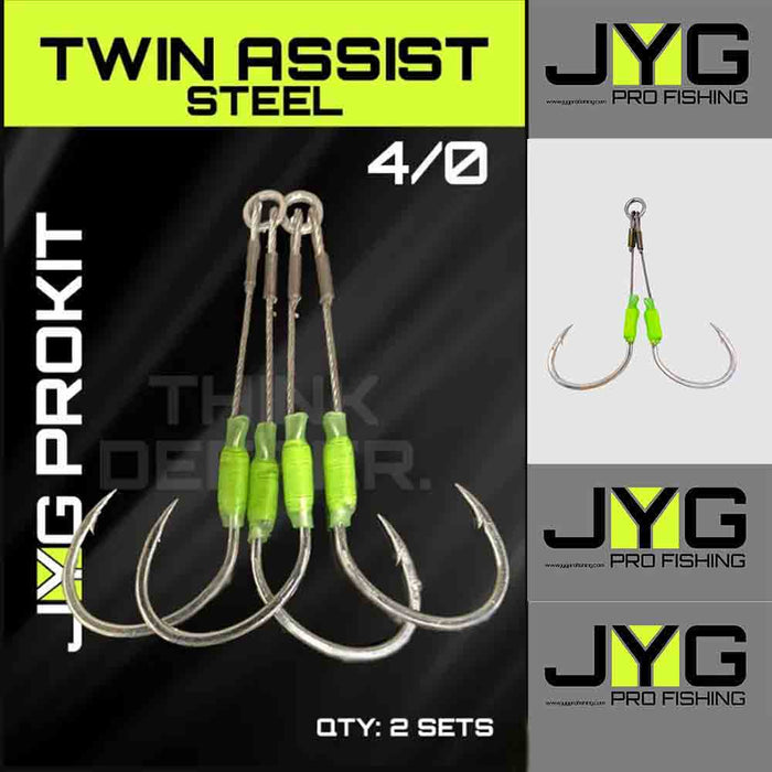 JYG ProFishing 4/0 Twin Assist Hook Cable
