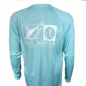 Capt. Harry's Aqua Double Hook L/S UPF50 Performance Shirt