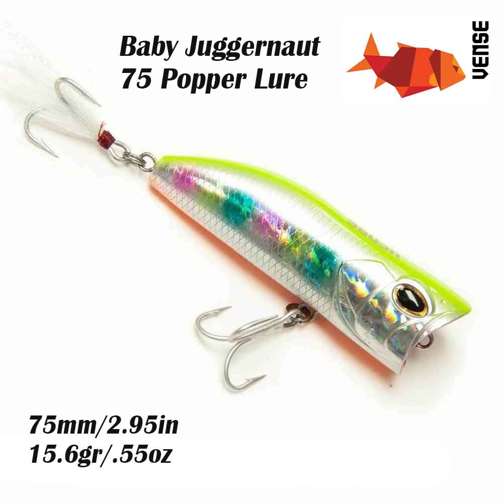 Vense Baby Juggernaut 75MM Popper Topwater Lure - – Capt. Harry's Fishing  Supply