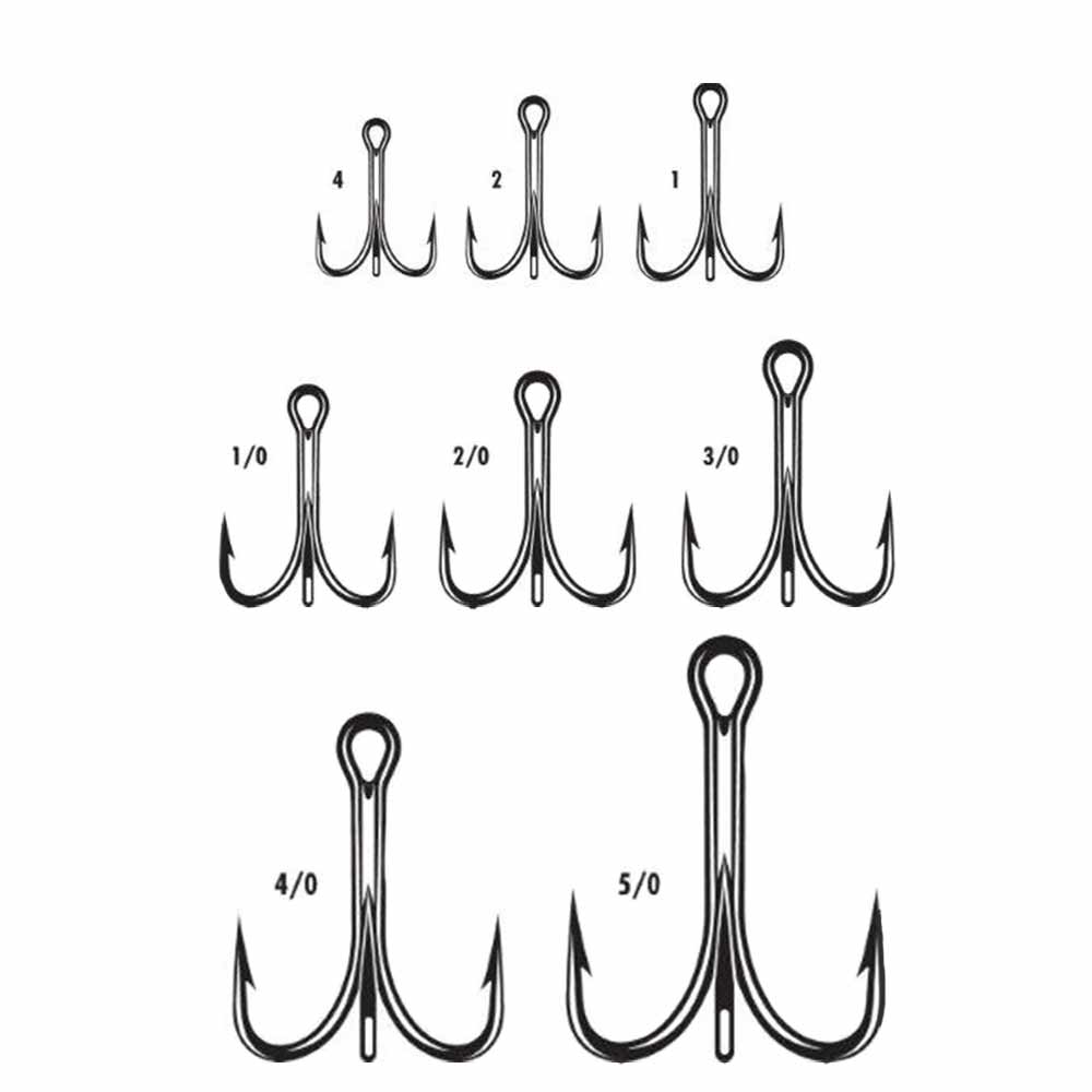 VMC Treble Hooks Pattern 9650PS Sizes #1-8/0 Perma Flying C's Pike Rapala  Lures